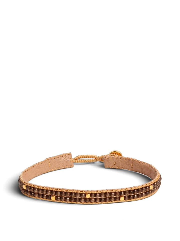Bruine fijne armband met parels Smoky Quartz Ibu Jewels
