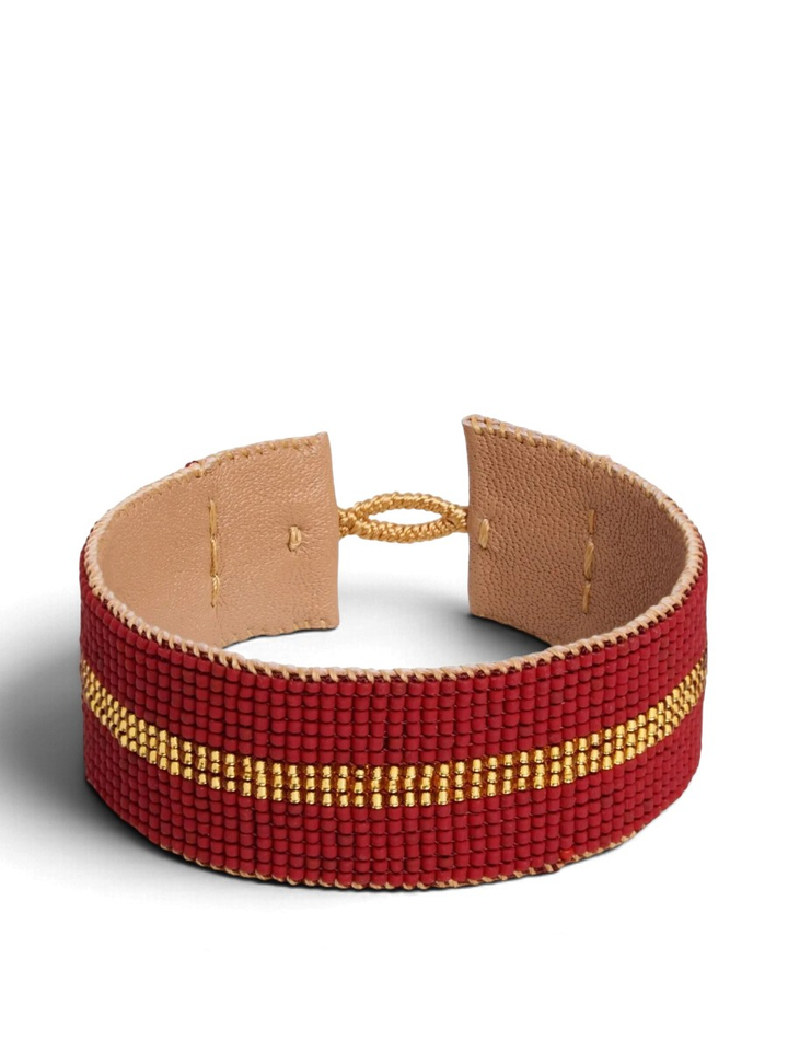 Bruine/gouden armband met parels Maroon Ibu Jewels