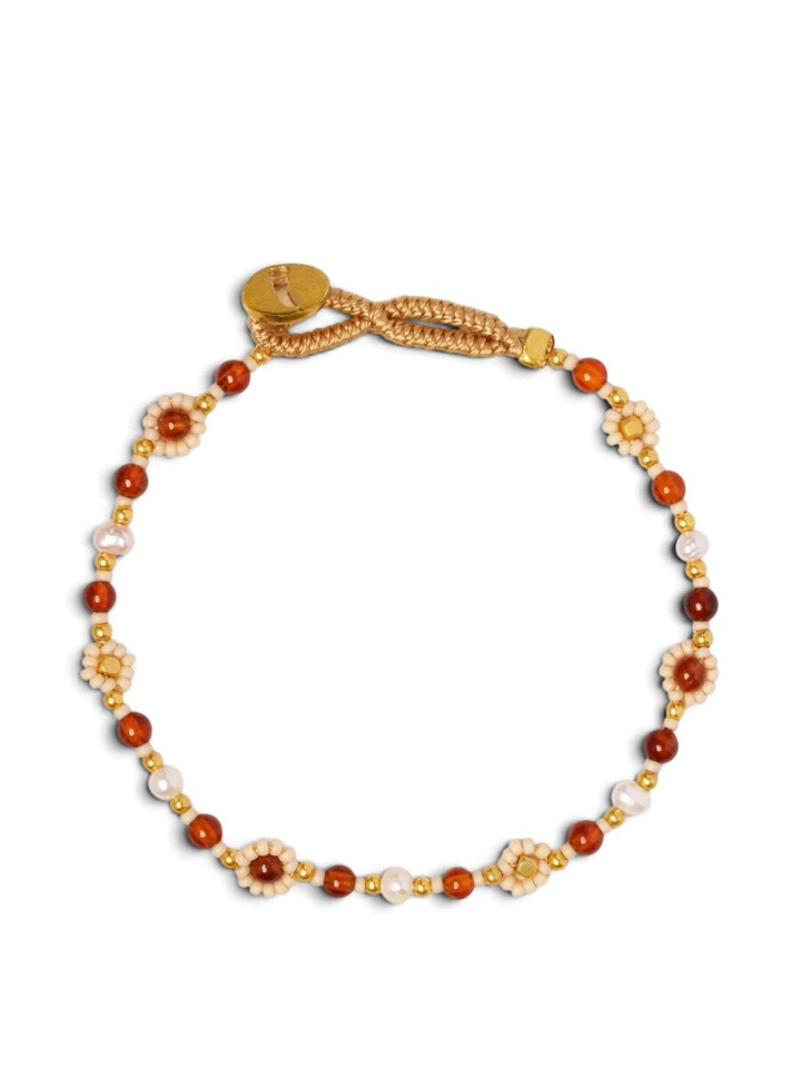 Gouden armband met bloemen Antique Beige Ibu Jewels