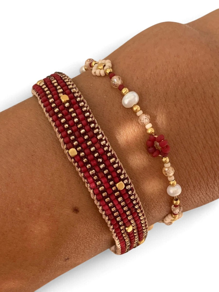 Gouden armband met bloemen Maroon Ibu Jewels
