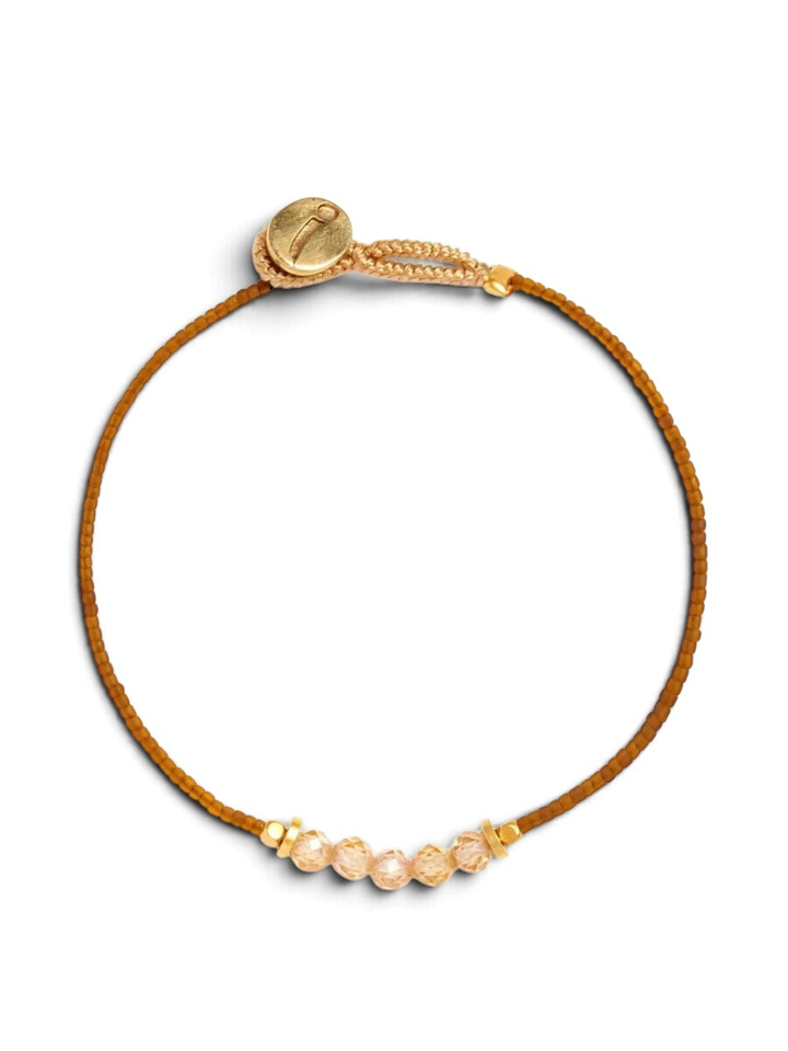 Bruine armband met roze stenen Ibu Jewels