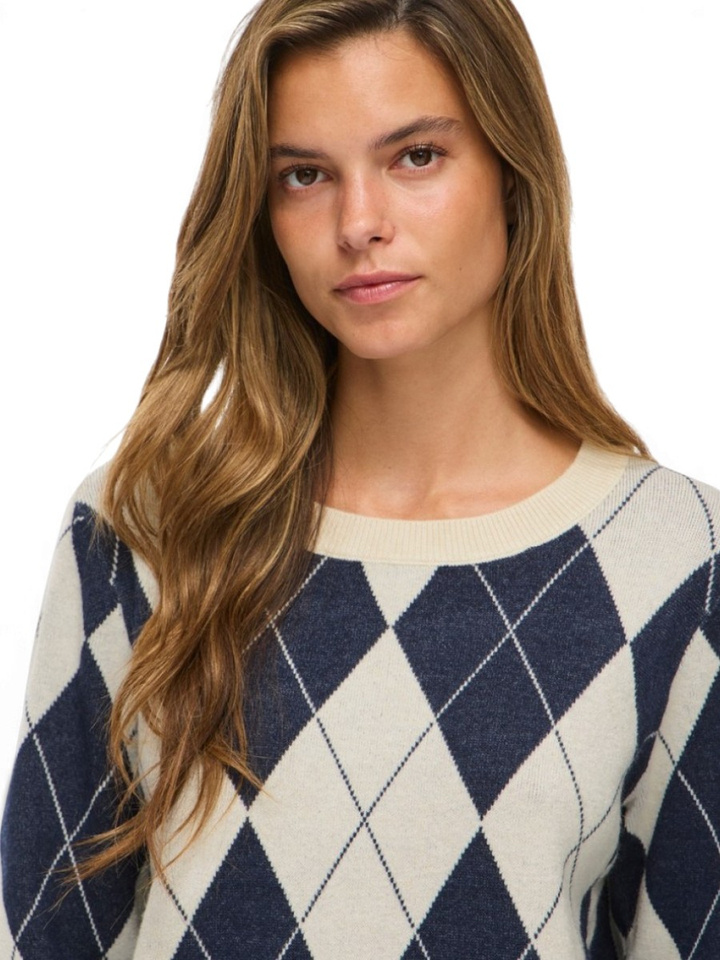 Beige geruiten trui Vitif Vila