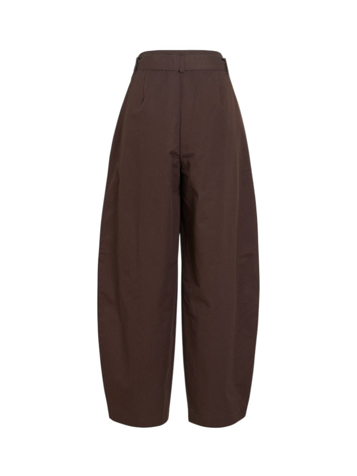 Coffee beankleurige barrel fit broek met strikdetail Vila