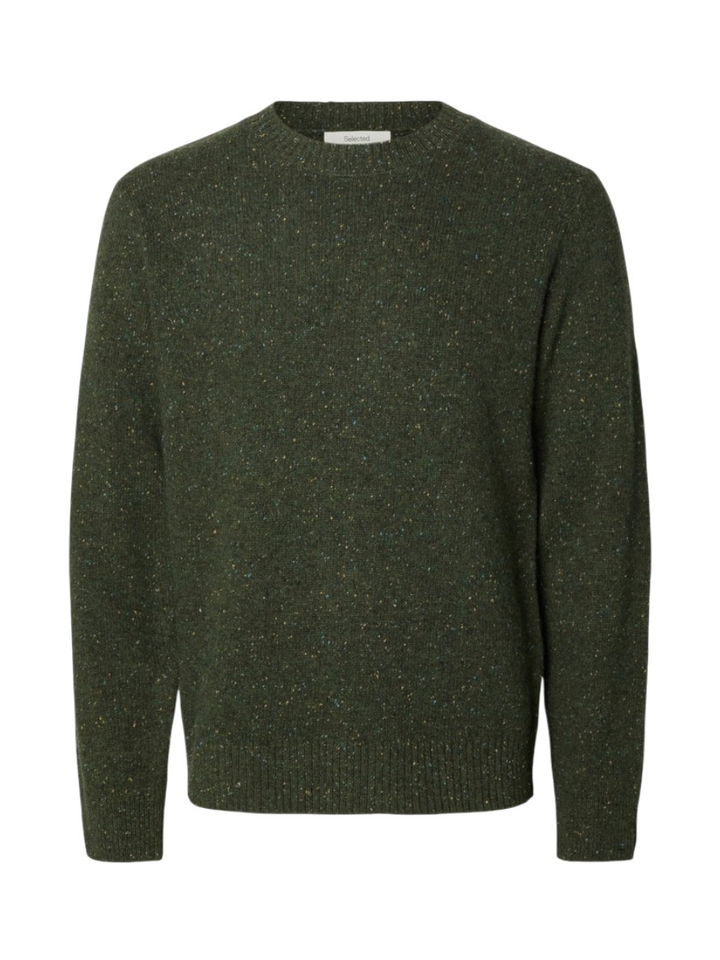 Groene trui melange Neil Selected