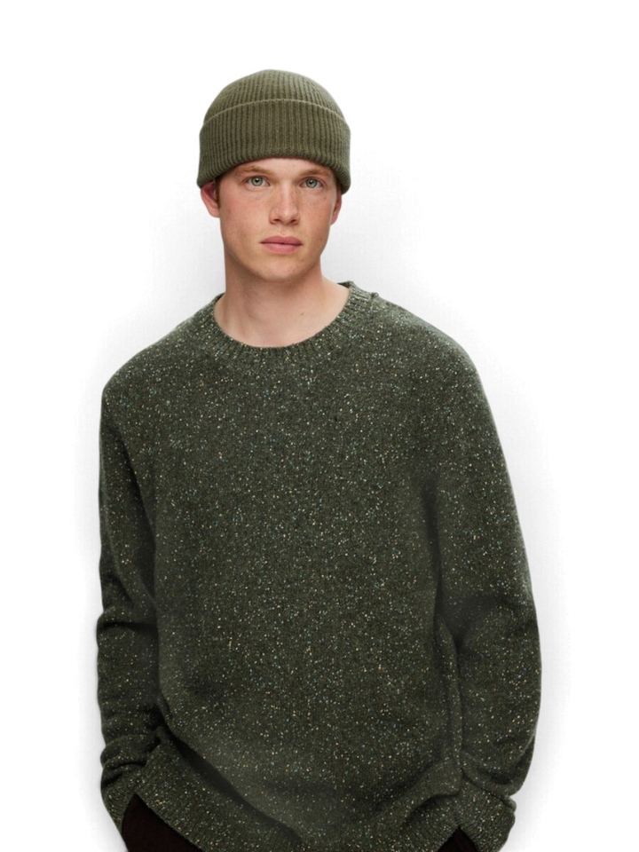Groene trui melange Neil Selected