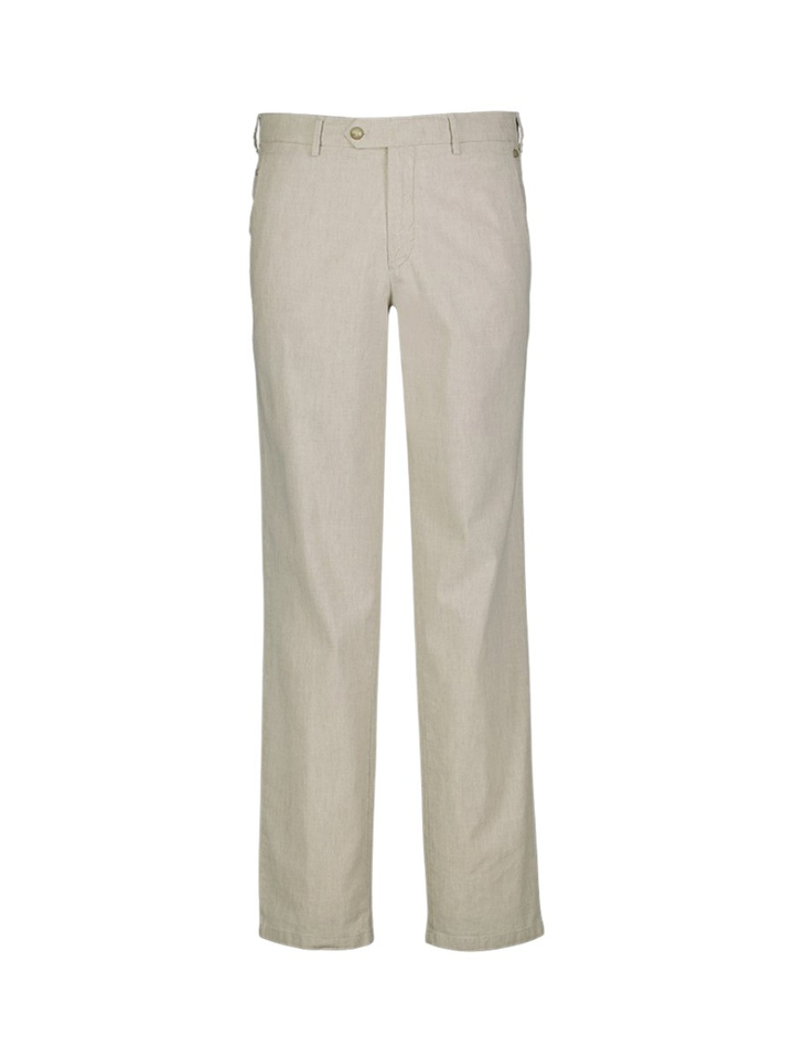 Beige geklede linnen broek Roma Depot Meyer