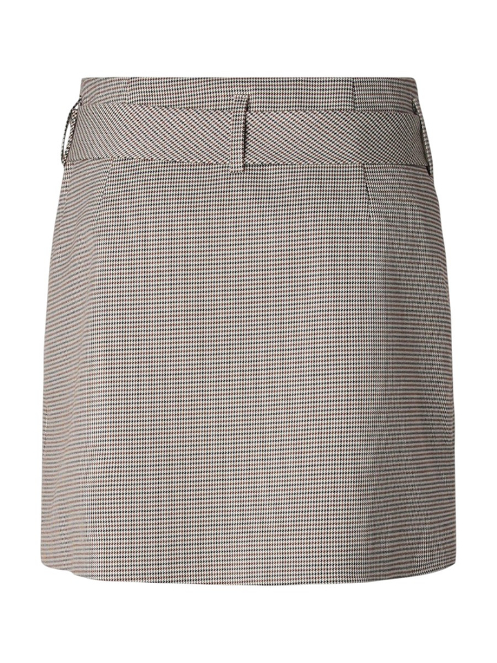 Beige-bruine A-lijn minirok met riem Y.A.S