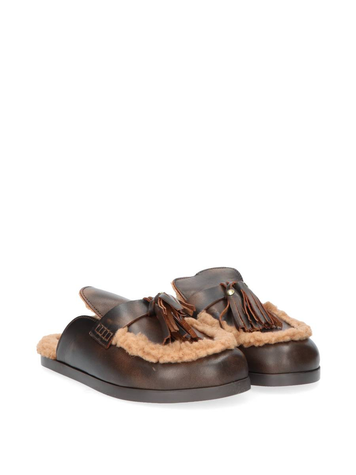 Ranch Tassel Mule - Leather | Coffee Posa