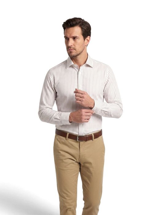 Wit gestreept hemd (regular fit) met lange mouwen Hugo Boss