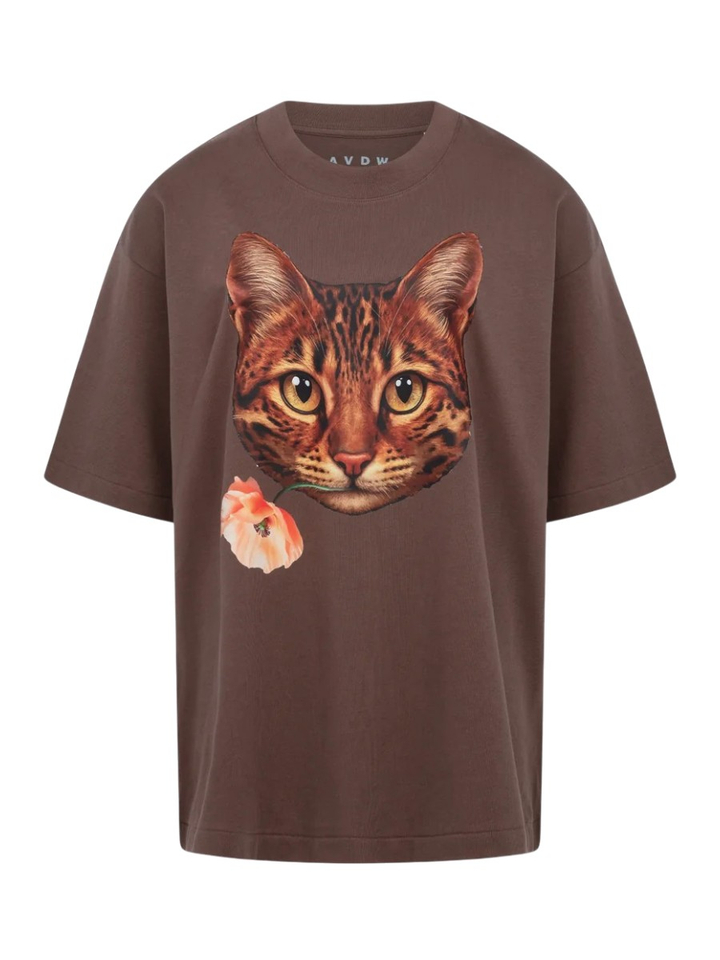 Bruine t-shirt met opdruk Catty AVDW