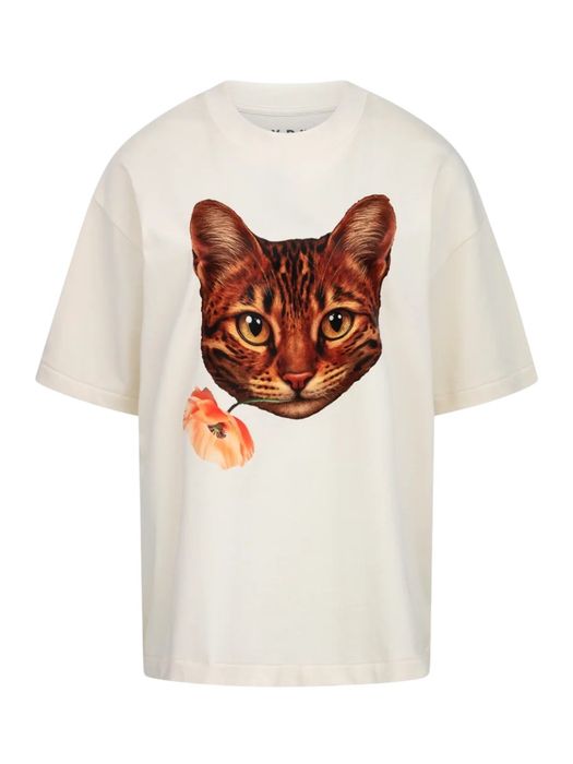 Beige t-shirt met opdruk Catty AVDW