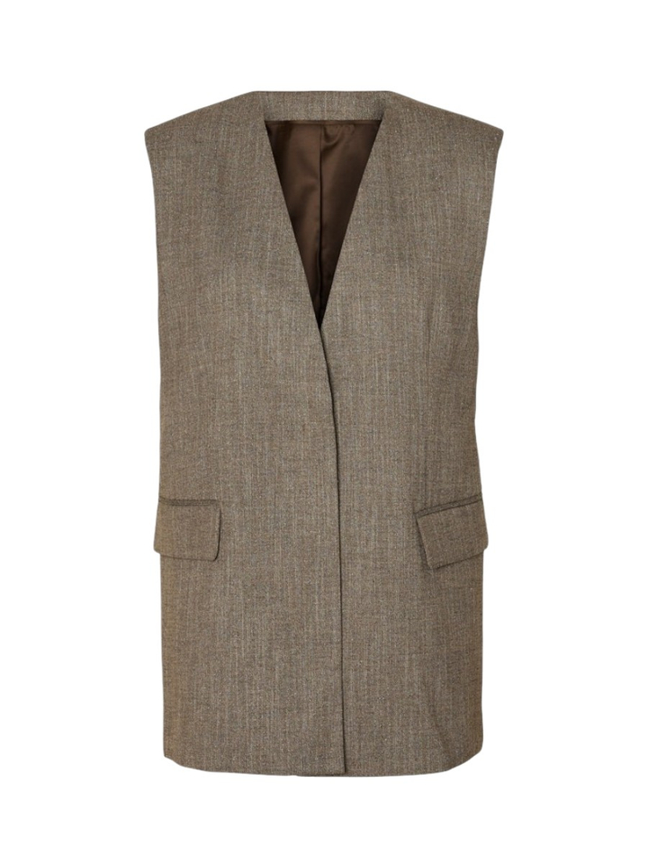 Bruine blazer zonder mouwen Selected Women