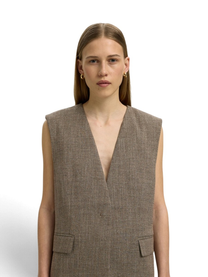 Bruine blazer zonder mouwen Selected Women