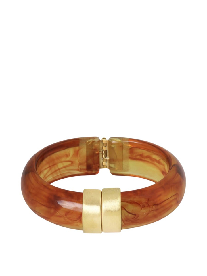 Cognac-bruin bumper bangle mêlée Ellen Beekmans 