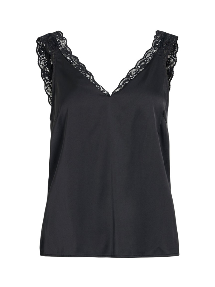 Zwarte top met kanten detail Vibya Vila