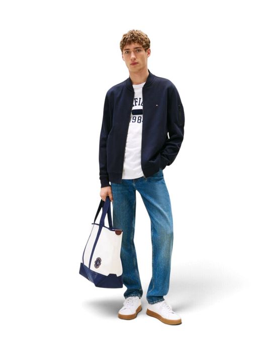 Blauwe cardigan met rits Tommy Hilfiger
