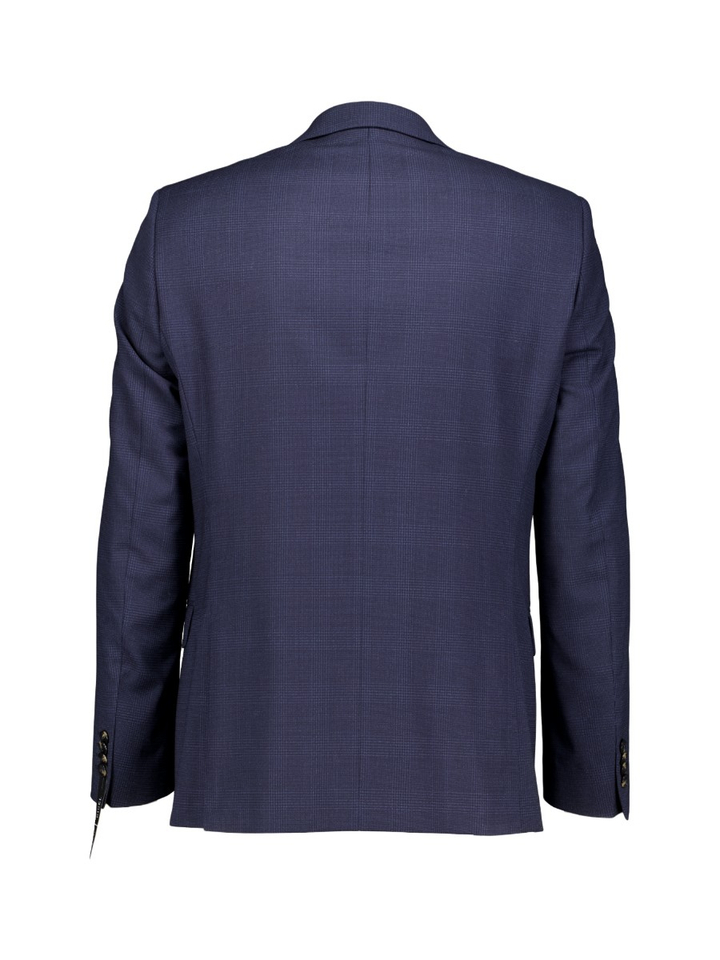 Blauwe blazer met fijne ruitjes Duncan Digel