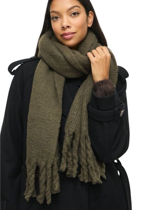 Donkergroene sjaal Videsca Knit Vila