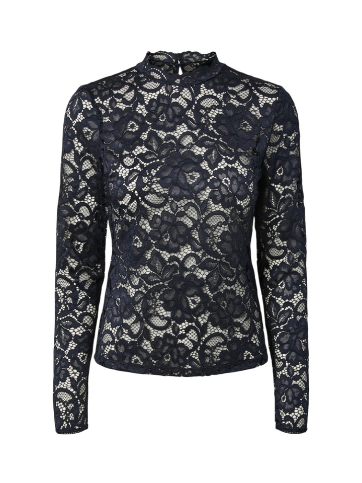 Donkerblauwe kanten blouse Yaslacey Y.A.S 