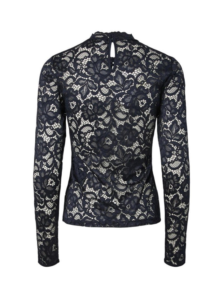 Donkerblauwe kanten blouse Yaslacey Y.A.S 