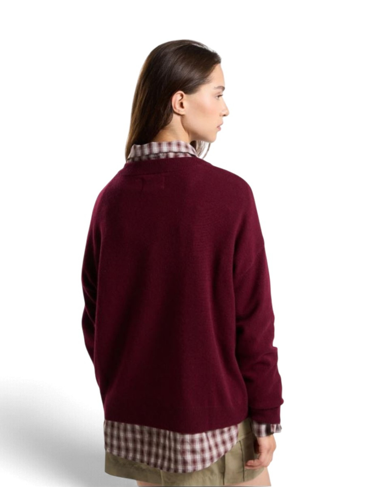 Bordeaux pull in cashmere met lange mouwen Mapoupette Les tricots de lea