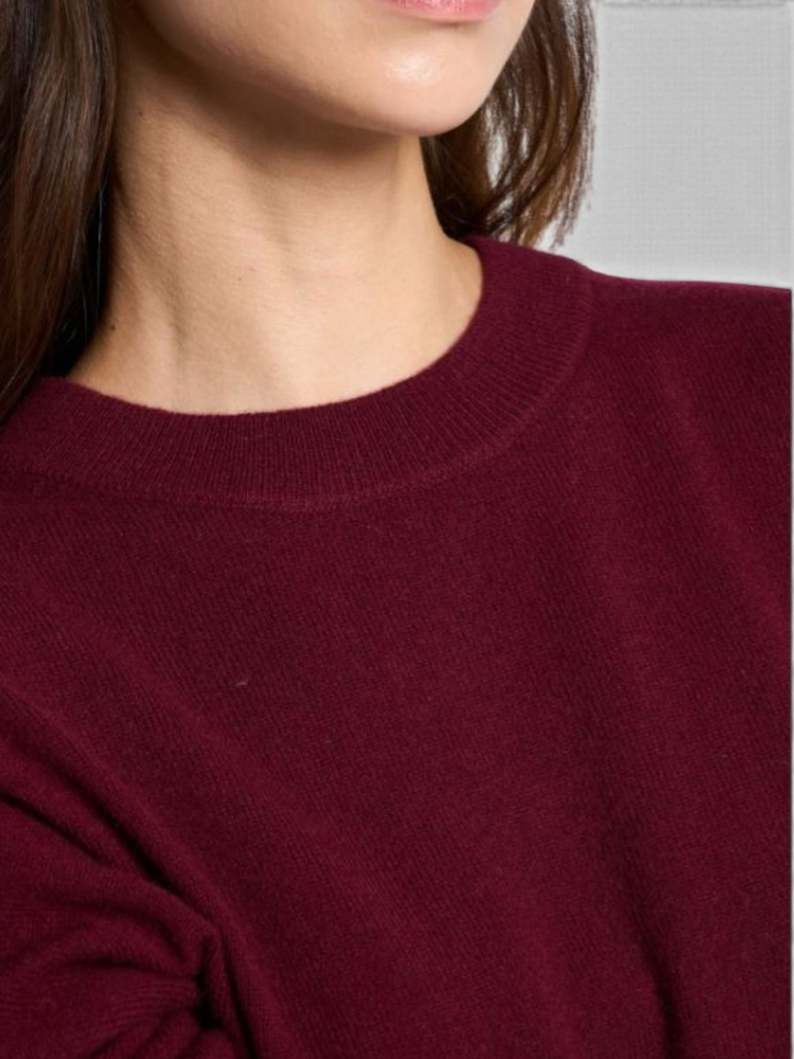 Bordeaux pull in cashmere met lange mouwen Mapoupette Les tricots de lea