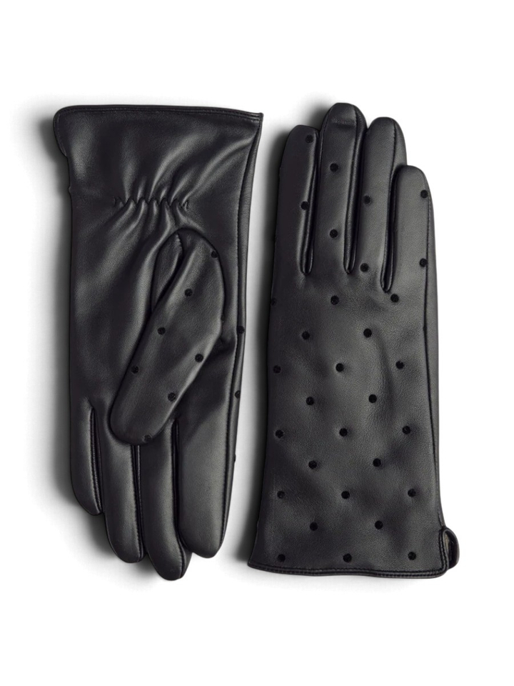 Zwarte handschoenen met polkadot print Markberg