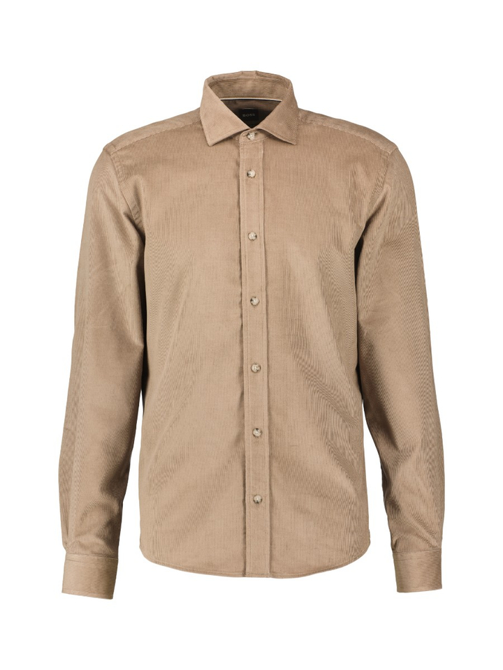 Beige hemd in rubfluweel Hugo Boss