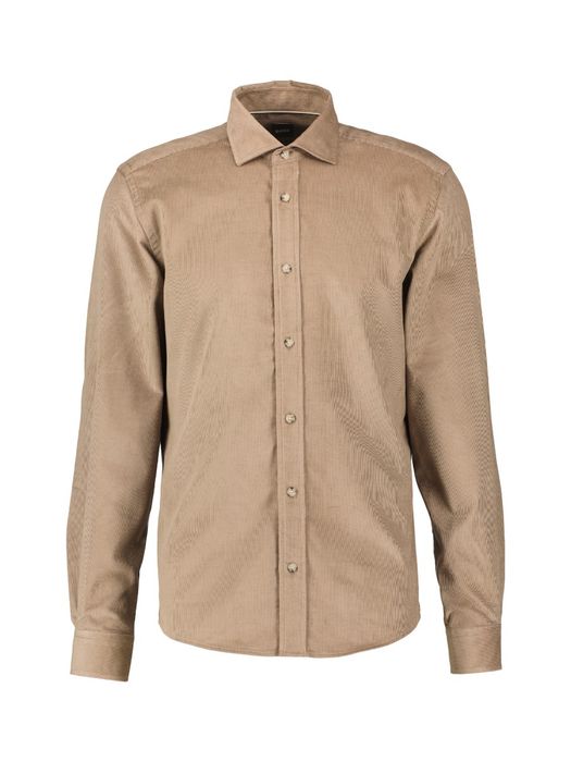 Beige hemd in rubfluweel Hugo Boss