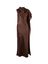 Bruine maxi-jurk met knoopdetail Pinko 