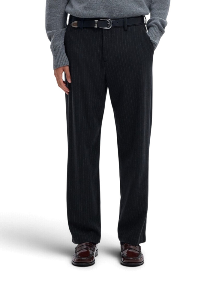 Donkerblauwe broek met krijtstreep Selected 
