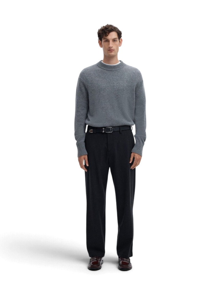 Donkerblauwe broek met krijtstreep Selected 