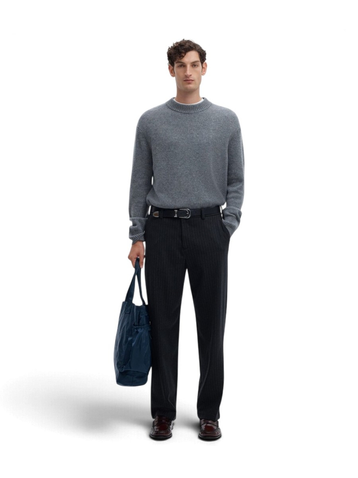 Donkerblauwe broek met krijtstreep Selected 