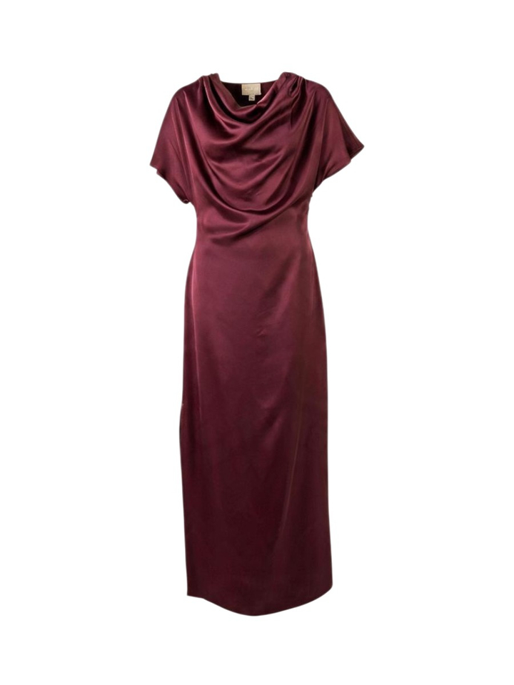 Lange bordeaux jurk Evilia Soaked In Luxury