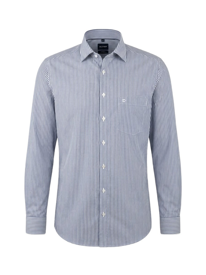 Blauw/wit gestreepte hemd modern fit Olymp