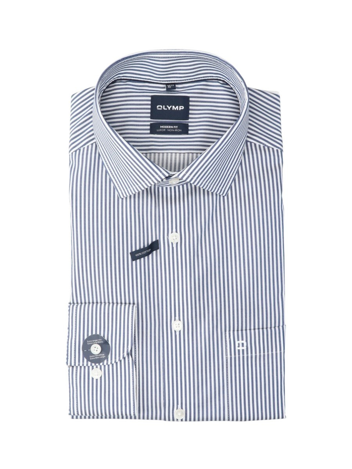 Blauw/wit gestreepte hemd modern fit Olymp