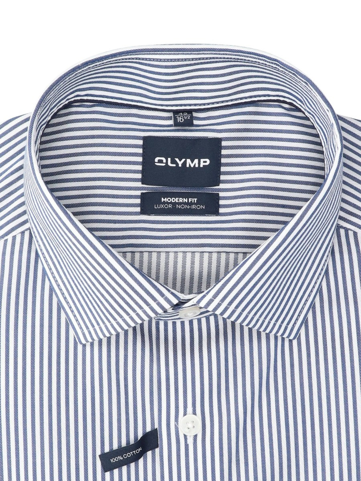 Blauw/wit gestreepte hemd modern fit Olymp