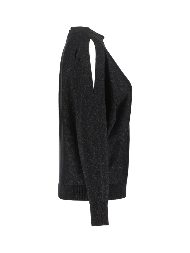 Zwarte glinsterende pull met lange mouwen Atony Mayerline