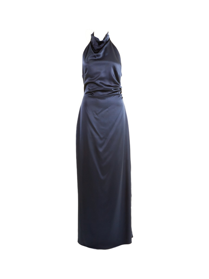 Donkerblauwe mouwloze feestjurk Swing