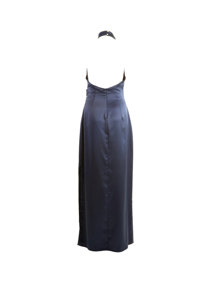 Donkerblauwe mouwloze feestjurk Swing