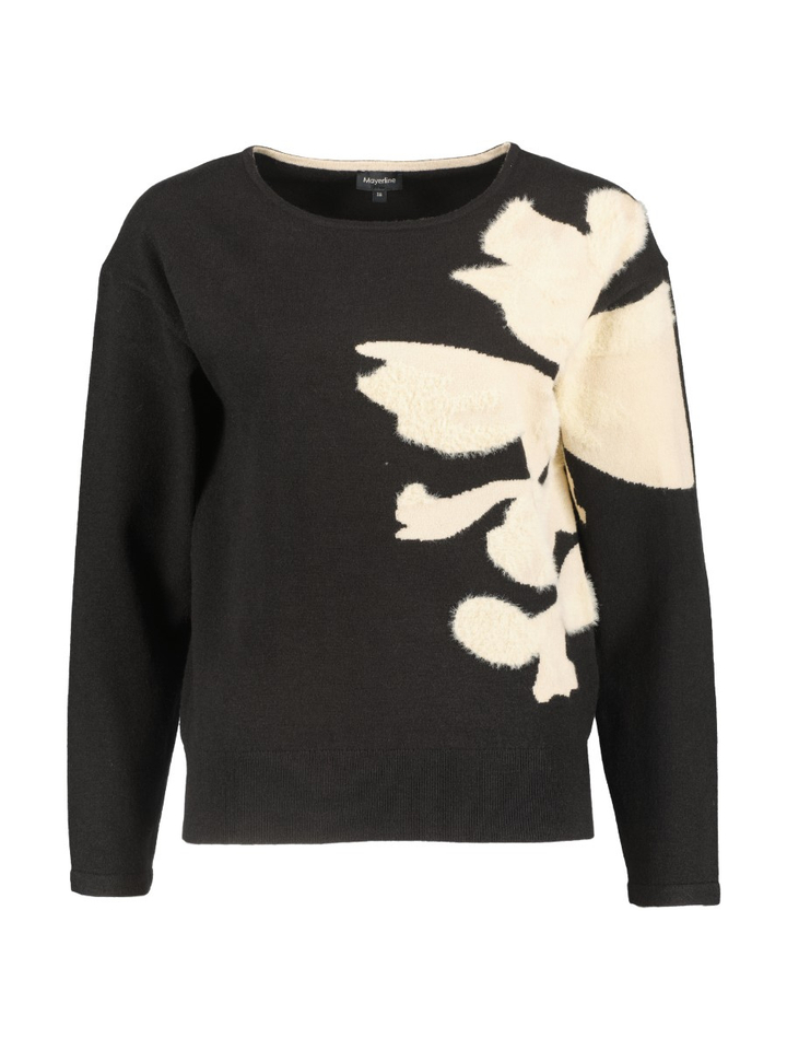 Zwarte pull met beige detail Anjo Mayerline
