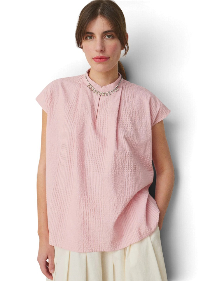 Lichtroze blouse zonder mouwen Anne Mii
