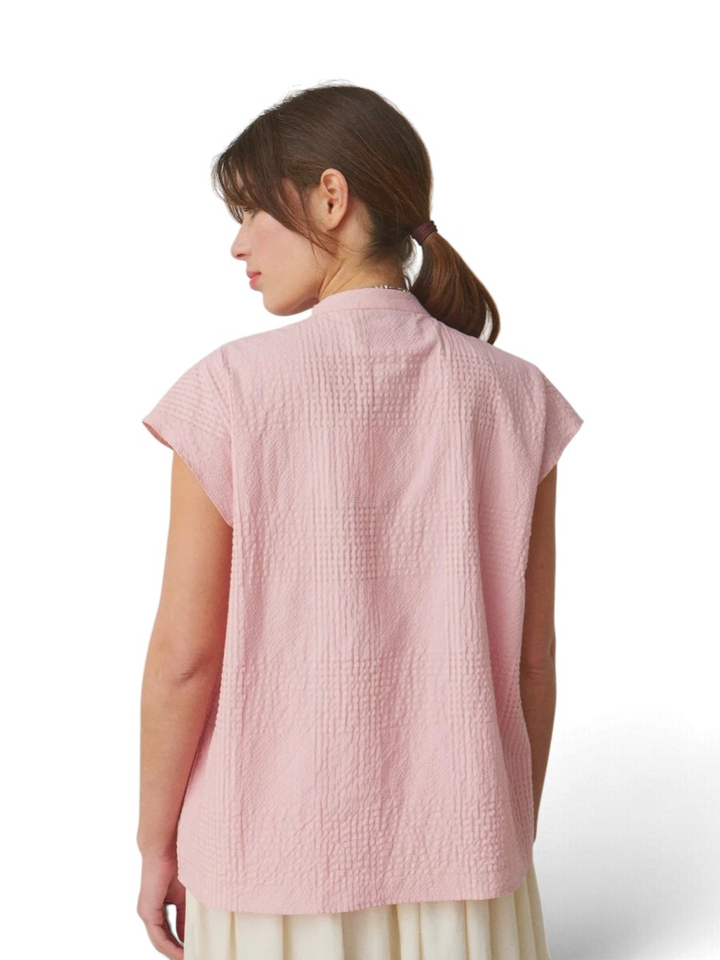 Lichtroze blouse zonder mouwen Anne Mii