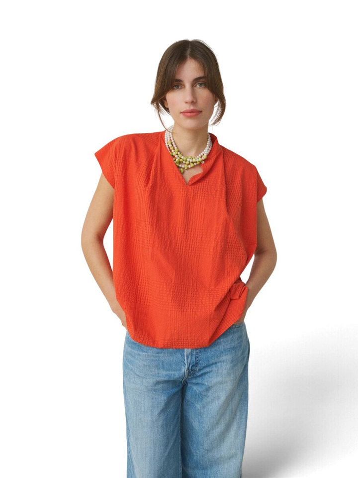 Oranje blouse zonder mouwen Anne Mii