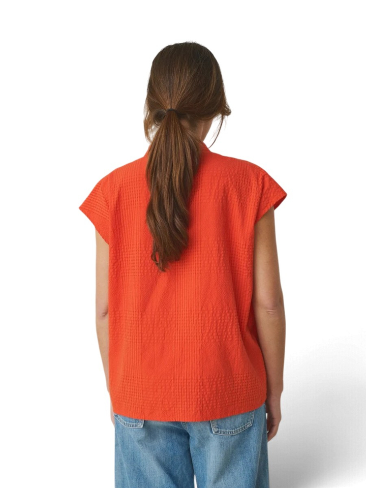 Oranje blouse zonder mouwen Anne Mii