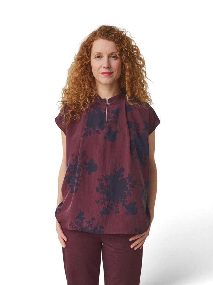 Bordeaux blouse met bloemenprint Anne Mii