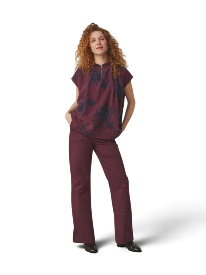Bordeaux blouse met bloemenprint Anne Mii