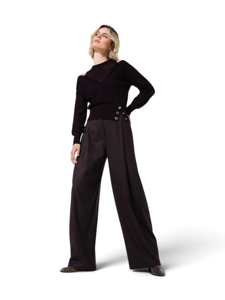 Zwarte trui met mesh detail Caroline Biss