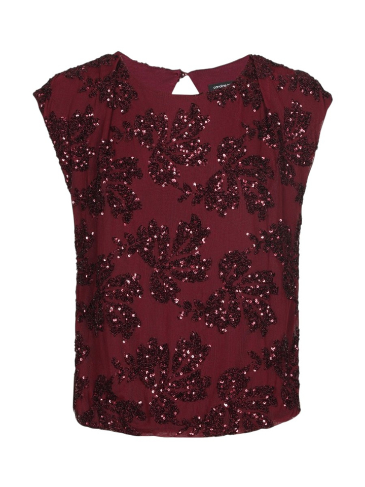 Bordeuax top met strass Caroline Biss