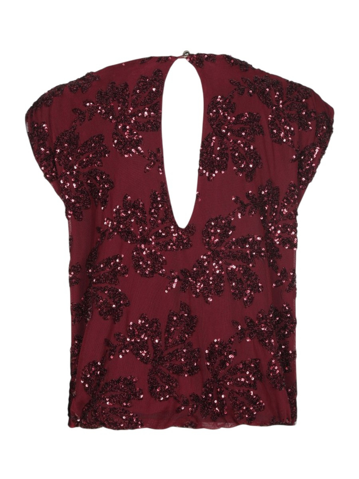 Bordeuax top met strass Caroline Biss